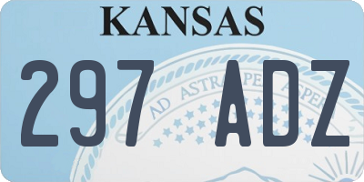 KS license plate 297ADZ