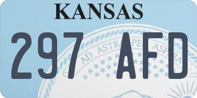 KS license plate 297AFD