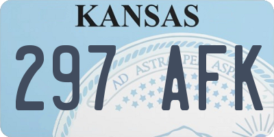 KS license plate 297AFK