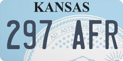KS license plate 297AFR