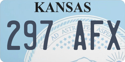KS license plate 297AFX