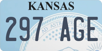 KS license plate 297AGE