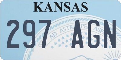 KS license plate 297AGN