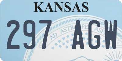 KS license plate 297AGW