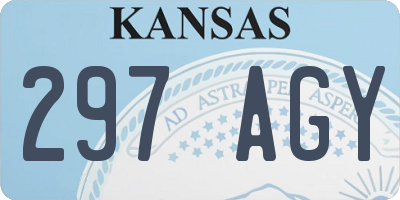 KS license plate 297AGY