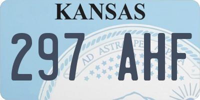 KS license plate 297AHF