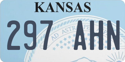 KS license plate 297AHN