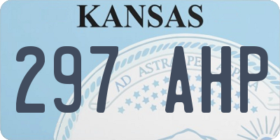 KS license plate 297AHP