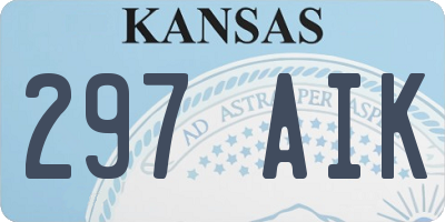 KS license plate 297AIK