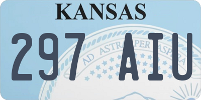 KS license plate 297AIU