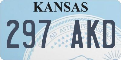 KS license plate 297AKD