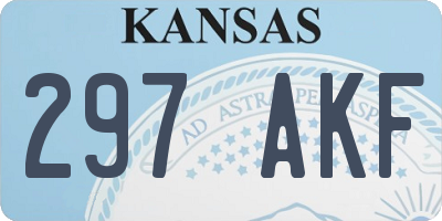 KS license plate 297AKF