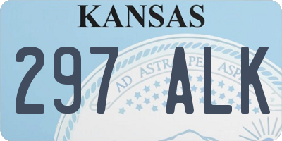 KS license plate 297ALK
