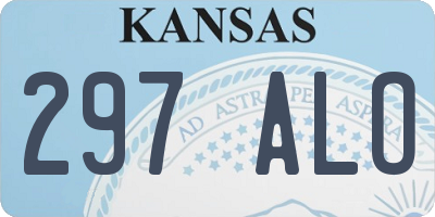 KS license plate 297ALO
