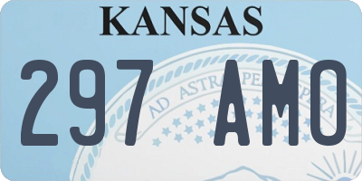 KS license plate 297AMO