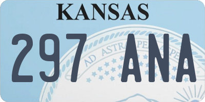 KS license plate 297ANA