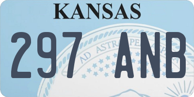 KS license plate 297ANB