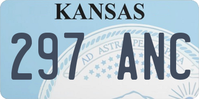 KS license plate 297ANC