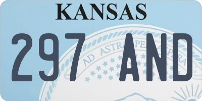 KS license plate 297AND