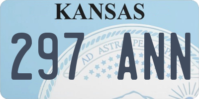 KS license plate 297ANN