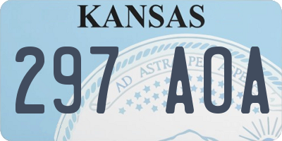 KS license plate 297AOA