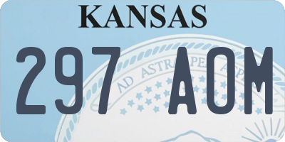 KS license plate 297AOM