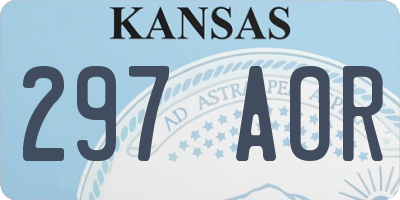 KS license plate 297AOR