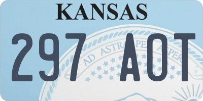 KS license plate 297AOT