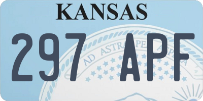 KS license plate 297APF