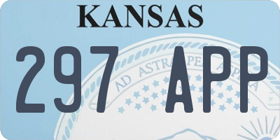 KS license plate 297APP