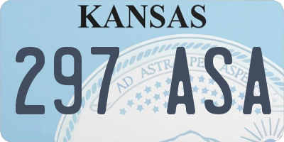 KS license plate 297ASA