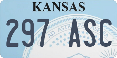 KS license plate 297ASC