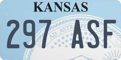 KS license plate 297ASF