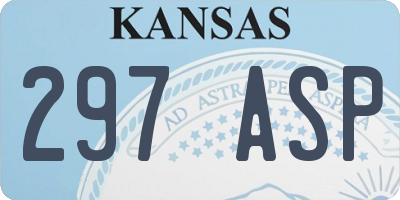 KS license plate 297ASP