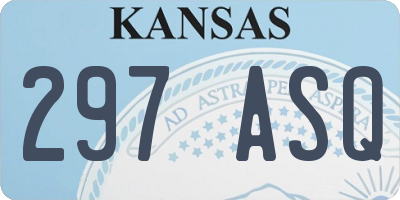KS license plate 297ASQ