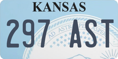 KS license plate 297AST