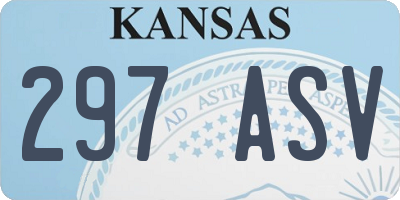 KS license plate 297ASV