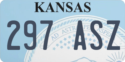 KS license plate 297ASZ