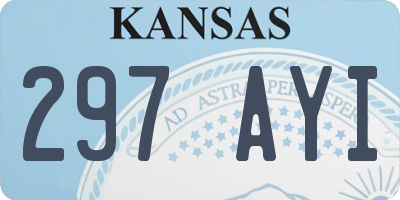 KS license plate 297AYI