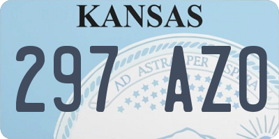 KS license plate 297AZO