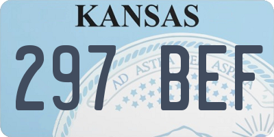 KS license plate 297BEF