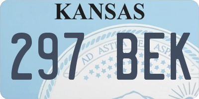KS license plate 297BEK