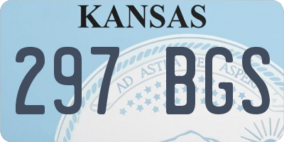 KS license plate 297BGS