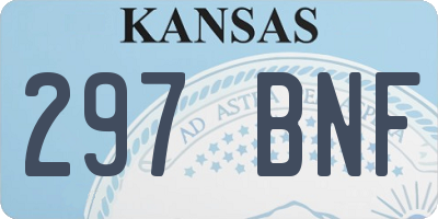 KS license plate 297BNF