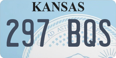 KS license plate 297BQS
