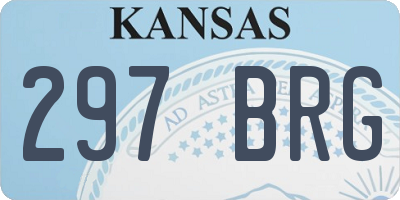 KS license plate 297BRG