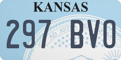 KS license plate 297BVO