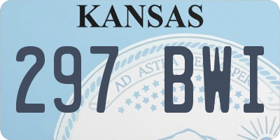 KS license plate 297BWI