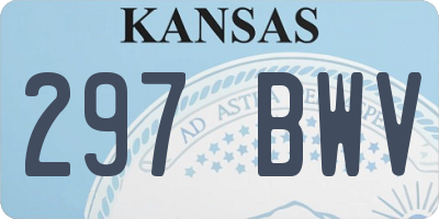 KS license plate 297BWV