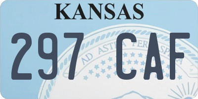 KS license plate 297CAF